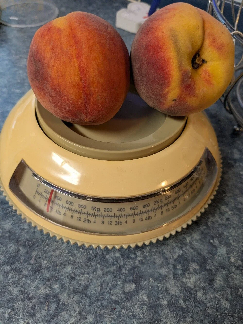 Vintage atomic Look Kitchen Mechanical Food Scale in Cream